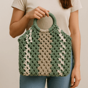 Handgefertigte Makramee-Tasche aus hochwertiger Baumwolle mit Liebe